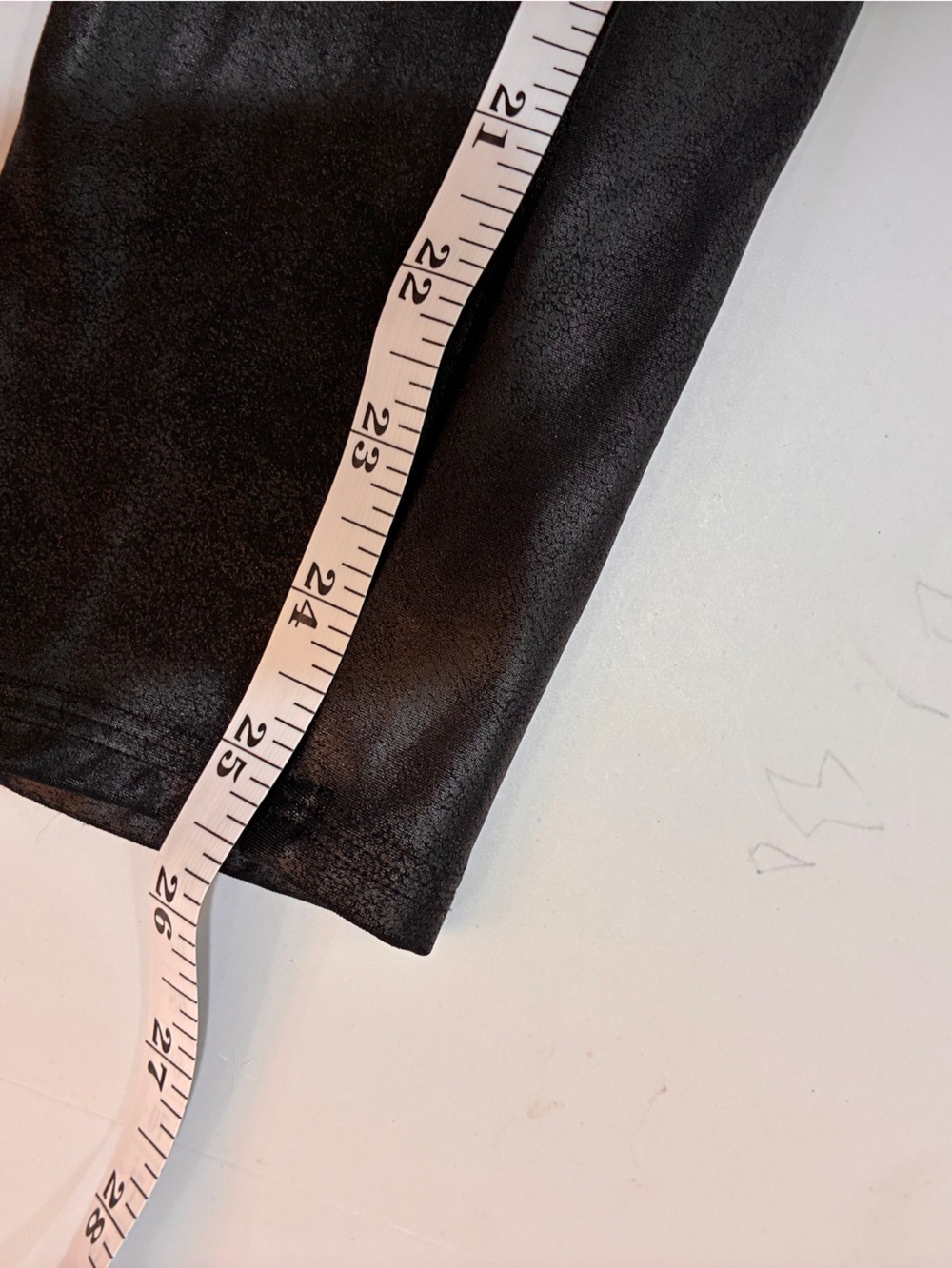 Spanx Faux Leather Black High-Waist Leggings size Petite Large - Picture 6 of 7